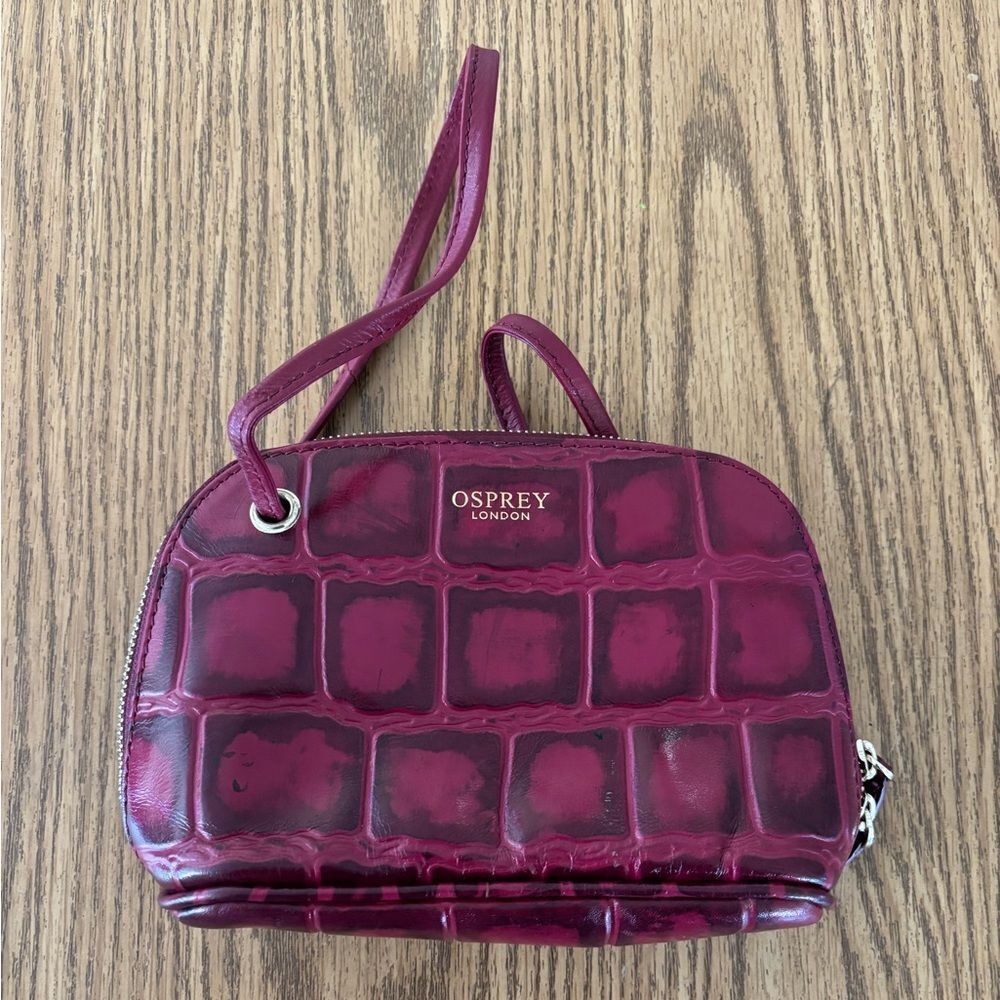 Rare Croc Embossed Burgundy Women's Bag by Osprey London